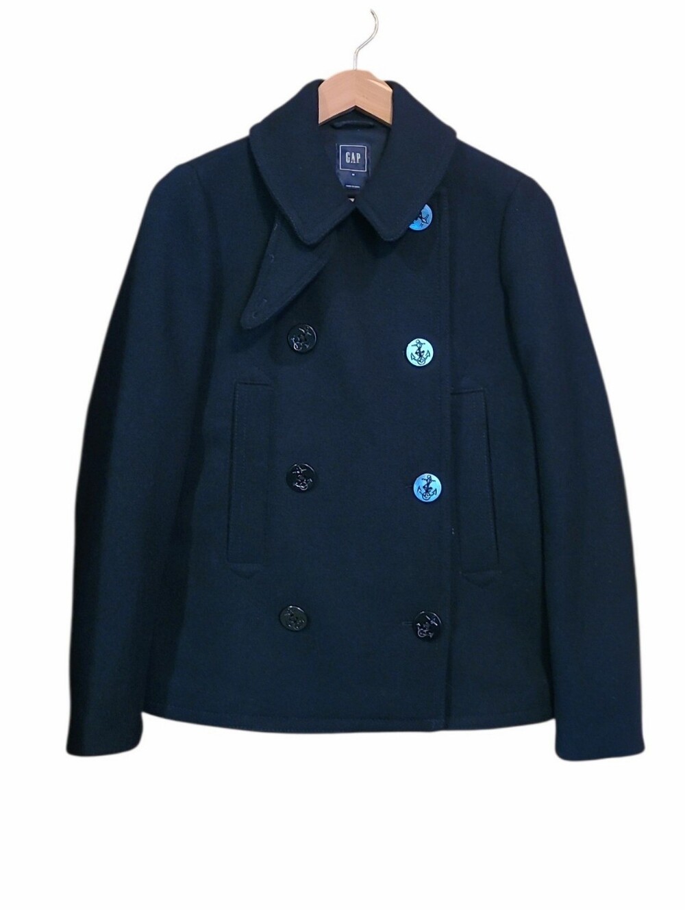 Women's Gap Wool Blend Peacoat True Navy Medium 60% Wool